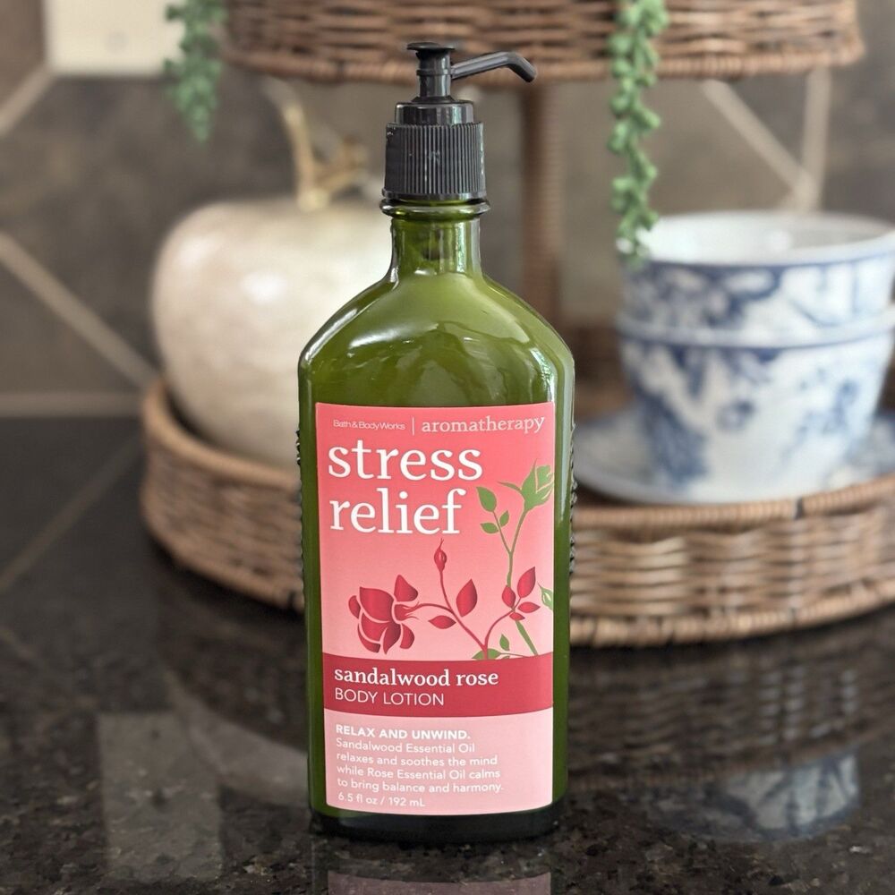 Bath & Body Works Aromatherapy SANDALWOOD ROSE Stress Relief Body Lotion 6.5 oz